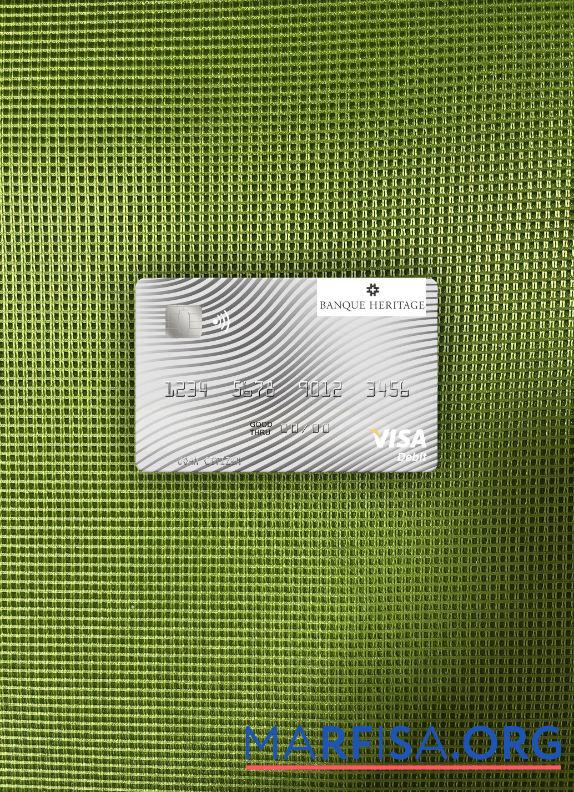 Downloadable Uruguay Banque Heritage visa debit card photolook front template